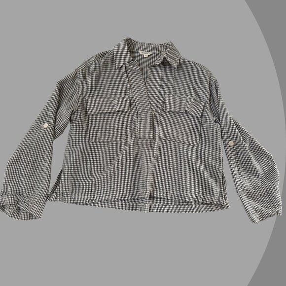 MAX STUDIO Women's Black/White Checkered Top, XS - Picture 1 of 2